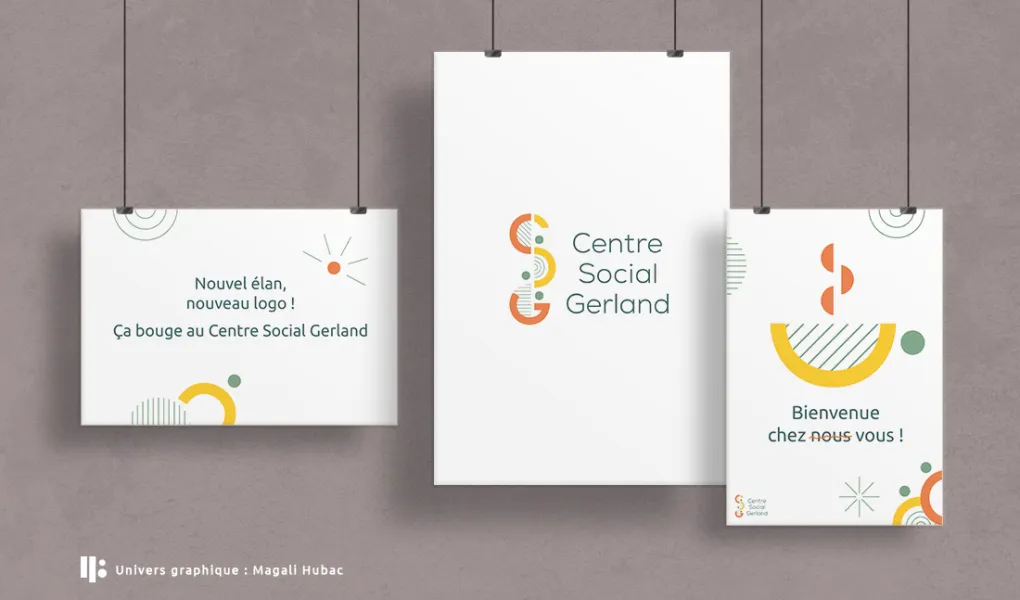 Nouvelle identité visuelle du Centre Social Gerland créée par Magali Hubac